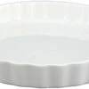 White, Round, Fluted Quiche Baking Dish | Ceramic Pan | Perfect For Baking Tart Pies, Creme Brulee, Custard Dishes And Cheesecake | Porcelain 10 Inch Pan (10" Round) -Wilton Shop 210dnogv5kL