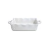 Ceramic 13.5" X 8.5" Rectangular Ruffled Baker - Cook & Host Collection, White | Oven & Dishwasher Safe Bakeware | Food Safe Glazing | Restaurant Quality Dinnerware