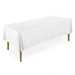 - 20 Premium 60" X 126" Tablecloths For Wedding/Banquet/Restaurant - Rectangular Polyester Fabric Table Cloths - White