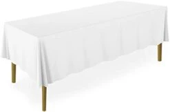 - 5 Premium 90" X 132" Tablecloths For Wedding/Banquet/Restaurant - Rectangular Polyester Fabric Table Cloths - White -Wilton Shop 2186lXq1SpL. AC