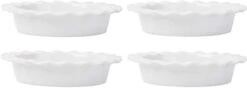 15270 Fiddle And Fern Ruffle Mini Pie Plates, Set Of 4, 5-inch Diameter, White
