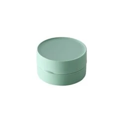 Drainage Soap Box Round Soap Holder Travel Storage Box Portable Soap Dishes Tray With Lid Waterproof Sealed Soap Container Bathroom Gadgets (Color : Green)