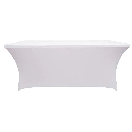 Spandex Table Covers 6 Feet, Stretch/Fitted Table Covers For 6 Feet Folding Table, Rectangular Spandex Table Cloths For Wedding Party Or Event (6FT-1PC, White) 4 Spandex Table Covers 6 Feet, Stretch/Fitted Table Covers For 6 Feet Folding Table, Rectangular Spandex Table Cloths For Wedding Party Or Event (6FT-1PC, White) - Image 2