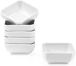 6 Oz Porcelain Square Bowl, Square Ramekins For Pudding And Snacks, Porcelain Dip Bowls, Small Serving Bowls For Dip Sauce And Baking, Oven Safe, White, Set Of 6 -Wilton Shop 21PSpHn36jL. AC