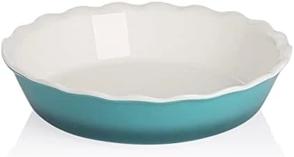 Ceramic Pie Pan For Baking, 10 Inches Round Baking Dish For Dinner, Non-Stick Pie Plate With Soft Wave Edge For Apple Pie, Pumpkin Pie, Pot Pies (White) 9 Ceramic Pie Pan For Baking, 10 Inches Round Baking Dish For Dinner, Non-Stick Pie Plate With Soft Wave Edge For Apple Pie, Pumpkin Pie, Pot Pies (White) - Image 7