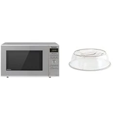Panasonic Microwave Oven NN-SD372S Stainless Steel Countertop/Built-In With Inverter Technology And Genius Sensor, 0.8 Cu. Ft, 950W & Nordic Ware Deluxe Plate Cover