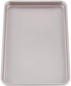 11-Inch Baking Sheet Pan, Non-Stick Square Jelly Roll Bakeware For Oven Roasting Meat Bread Battenberg Pizzas Pastries 11.2" X 11.2" X 1.4" (Champagne Gold) -Wilton Shop 21XmcELda3L. AC