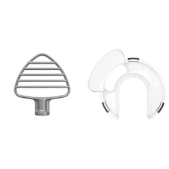 KitchenAid Pastry Tilt Head Stand Mixer Beater Attachment, Silver & KSMTHPS Mixer Pouring Shield