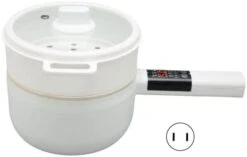 1.8L 700W Mini Electric Hot Pot, Double Layer Electric Cooking Pot Nonstick With 5 Cooking Modes, For Home Office School Travelling -Wilton Shop 21jLyr5YJsL. AC