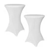 2 Pack Spandex Table Covers, Cocktail Fitted Tablecloths, Round Highboy Stretch Table Cloths For Party, Wedding, Birthday, Banquet, Vendors,Bistro Table,White, 30"-32" Diameter X 40"-43" Height