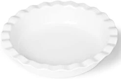 10.5-Inch Deep Pie Pans 50oz, Ceramic Large Round Pie Tins For Baking, (White 2 Pieces) -Wilton Shop 21rF D6HWL. AC