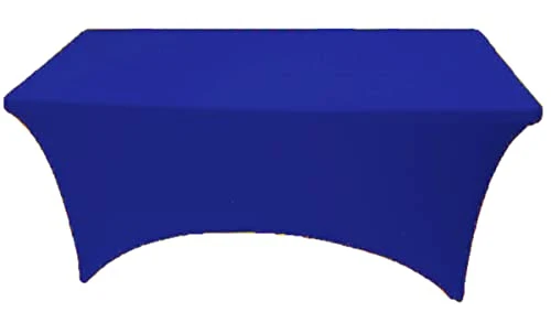6ft Royal Blue Stretch Spandex Table Cover Tablecloth For Rectangular Fitted Folding Table 4 6ft Royal Blue Stretch Spandex Table Cover Tablecloth For Rectangular Fitted Folding Table - Image 2