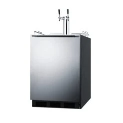 Summit Appliance SBC58BLBIADAWKDTWIN 32.25 X 23.63 X 22.75 In. ADA Compliant Built-in Dual Tap Wine Kegerator, Black Cabinet
