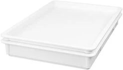 27 X 18 X 6 Inch Proofing Boxes, 10 Rectangle Dough Boxes - Stackable, Dishwasher-Safe, White Plastic Pizza Dough Boxes, Durable, Lids Sold Separately -Wilton Shop 21yGWiwAXPL. AC