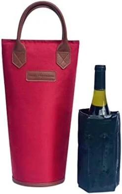 Wine Carrier - Wine Tote - Wine Cooler Bag - Gel Wine Cooler Sleeve - Insulated Wine Tote Bag - Wine Bag With Wine Chiller Sleeve - Portable Wine Bottle Carrier For Travel -Wilton Shop 31 DdkqimOL. AC