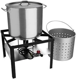 Krollen Industrial 100 Qt. Aluminum Outdoor Seafood Boiler / Steamer Kit - 110,000 BTU -Wilton Shop 31 JFqnn98L. AC
