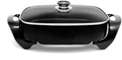 Aynel Professional Non-stick Copper Electric Skillet Jumbo, Deep Dish With Tempered Glass Vented Lid, Upgrade Thermostat, 16”x 12”x 3.15”- 8 Quart, Copper (Copper) -Wilton Shop 31 p9Bpl2dL. AC