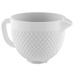 Vode Ceramic Mixer Attachment Fit All Kitchenaid Mixer Bowl, 4.5-5Q Tilt-Head Ceramic Bowl For Kitchenaid Mixer, 5 QT Kitchenaid Bowl - White