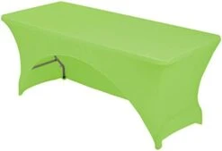 4 Ft. Black Rectangular Spandex Table Cover Open Back Fitted Stretch Tight Table Cloth Tradeshows Vendors -Wilton Shop 310PXNrbQL. AC