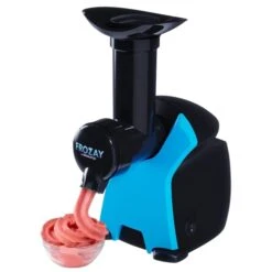 Rinkpod Frozay: Frozen Dessert Maker - Dairy-Free, Vegan Ice Cream, Soft Serve Frozen Yogurt, Fruit Sorbet, And Sherbet Machine With Simple One Push Operation With Recipe Book (Frozay Black)