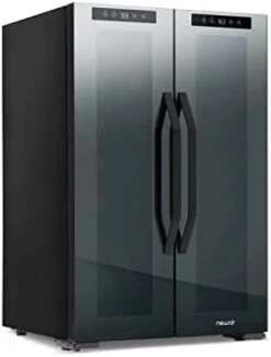 12 Bottle/ 39 Can Wine Cooler Refrigerator | Shadow Series | Dual Temperature Zones, Freestanding Mirrored Wine And Beverage Fridge With Double-Layer Tempered Glass Door & Compressor Cooling -Wilton Shop 311MpPo9cGL. AC