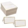 Vaster Place Cards Pack Of 100 Premium Tent Name Place Cards For Table Setting With Gold Foil Border 2x3.5 Inches - Perfect Place Cards For Weddings, Banquets Dinner Parties And Any Other Events -Wilton Shop 311NJIUDMkL