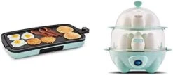 Dash Deluxe Everyday Electric Griddle With Dishwasher Safe Removable Nonstick Cooking Plate For Pancakes, Burgers, Eggs And More, Includes Drip Tray + Recipe Book, 20” X 10.5”, 1500-Watt - Aqua -Wilton Shop 311lAcGkc2L. AC