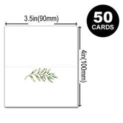 50 Pack Place Cards, Wedding Name Place Cards, Greenery Table Place Cards For Wedding Or Party, Seating Place Cards For Tables, 2 X 3.5 Inches -Wilton Shop 311wN6kwM4L