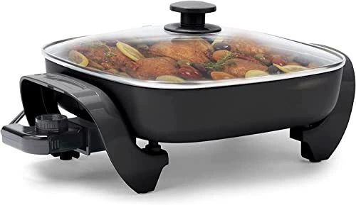 12 Inch Nonstick Electric Skillet - For Fry Bake Steam Simmer 3 12 Inch Nonstick Electric Skillet - For Fry Bake Steam Simmer