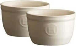 Emile Henry H024009 The N ° 9 Set Of 2 Ramekins Ceramic Beige Clay 9 X 9 X 5.5 Cm -Wilton Shop 312IUtr8GmL. AC