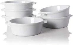 Ceramic Souffle, Round Double Handle Ramekins, 10oz Creme Brulee, Custard Cheese And Dipping Sauce, Set Of 6(Turquoise) 29 Ceramic Souffle, Round Double Handle Ramekins, 10oz Creme Brulee, Custard Cheese And Dipping Sauce, Set Of 6(Turquoise) -Wilton Shop 312NCsFIDKL. AC