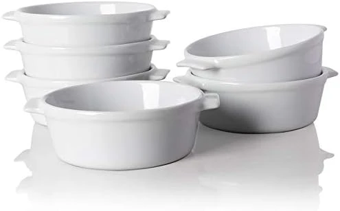 Ceramic Souffle, Round Double Handle Ramekins, 10oz Creme Brulee, Custard Cheese And Dipping Sauce, Set Of 6(Turquoise) 15 Ceramic Souffle, Round Double Handle Ramekins, 10oz Creme Brulee, Custard Cheese And Dipping Sauce, Set Of 6(Turquoise) - Image 13