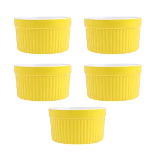 5pcs Porcelain Ramekins For Baking Round Ceramic Ramekins Small Desserts Bowls For Creme Brulee Dishes Puddings 3. 5inch Yellow 3 5pcs Porcelain Ramekins For Baking Round Ceramic Ramekins Small Desserts Bowls For Creme Brulee Dishes Puddings 3. 5inch Yellow
