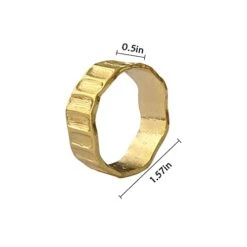 Gold Napkin Rings Set Of 6, Irregular Round Napkin Holder For Wedding,Party, Thanksgiving, Christmas, Birthday, Daily Table Decoration -Wilton Shop 312lfNlxnuL