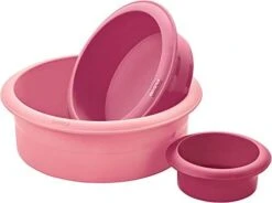 Lurch Germany FlexiForm Silicone Round Cake Mold Set Of 3 | ø 3.3 ø 5.9 ø 8 - Pink -Wilton Shop 312wKBHUCL. AC