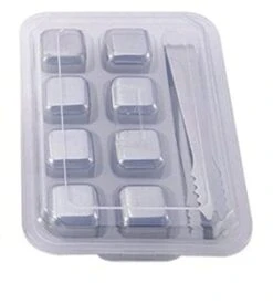 8 Pcs Reusable Ice Cubes,Stainless Steel Whisky Stones,Metal Ice Cube,Wine Chillers Ice Cube For Whiskey Beverage Drinks,Reusable Whiskey Rocks With 1 Ice Clip Barware Tool Sets -Wilton Shop 312yScfWZdL