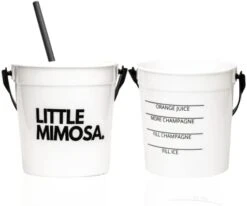 “Little Mimosa” (10-PACK) Plastic Cocktail Rum Buckets For Drinks, Brunch Supplies, Bachelorette Party Supplies (32oz) Reusable Punch Bowls, (BLACK) -Wilton Shop 3139fDGbqvL. AC