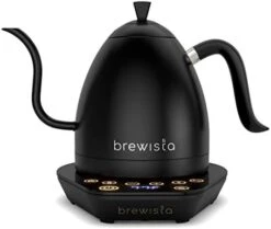 Artisan Electric Gooseneck Kettle, 1 Liter, For Pour Over Coffee, Brewing Tea, LCD Panel, Precise Digital Temperature Selection, Flash Boil And Keep Warm Settings (Pearl All White) -Wilton Shop 313RaSWjZzL. AC
