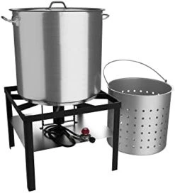Krollen Industrial 100 Qt. Aluminum Outdoor Seafood Boiler / Steamer Kit - 110,000 BTU -Wilton Shop 313gj2agNYL. AC