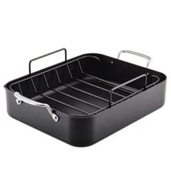 KitchenAid Hard Anodized Roasting Pan/Roaster With Removable Rack, 13 Inch X 15.75 Inch, Matte Black