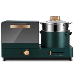 MBJ Bread Maker Breakfast Machine Home Multif Breakfast Machine For Home Four-in-one Fully Automatic Small Oven Toaster Bread Machine Maker (Color : Green, Size : CN)