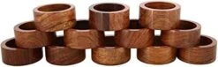 Set Of 12 Wooden Handmade Decorative Napkin Rings For Dinner Party Table Decor 1.5 Inch -Wilton Shop 3148U1YEMJS. AC