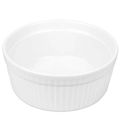 2 Pack Large Porcelain Souffle Ramekins, 48 Ounce, 1.5 Quarts White Bakeware Ramekin Set For Baking, Cooking, Serving And More 6 2 Pack Large Porcelain Souffle Ramekins, 48 Ounce, 1.5 Quarts White Bakeware Ramekin Set For Baking, Cooking, Serving And More - Image 4