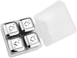 4pcs Reusable Ice For Wine Steel Pattern Chilling Beer Stainless Stones Cubes Poker Soda Rocks Whiskey Red Beverage -Wilton Shop 3150RKXc47L. AC