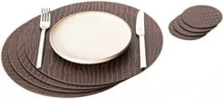Set Of Small Round Placemats And Coasters, 4 Table Mats And 4 Coasters, Place Mats 12.99 Inches Dining Table Set (Crocodile Style) -Wilton Shop 315Aj8mihCL. AC