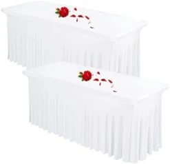 2 Pack 6ft Spandex Table Skirts Stretch Table Cover,One-Piece Wrinkle Resistant Fitted Tablecloth And Table Skirt For Rectangle Tables Tradeshows Weddings Banquets Parties Events Thanksgiving (Black) -Wilton Shop 315ar2eQbJL. AC