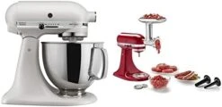 KitchenAid KSM150PSAQ Artisan Series 5-Qt. Stand Mixer With Pouring Shield - Aqua Sky & KSM2FPA Food Processor Attachment, Dicing Kit, Silver -Wilton Shop 315yO3ebDYL. AC
