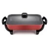 Family Size Rapid Heat Electric Skillet, Electric Ceramic Titanium Skillet, Easy To Clean, Non-stick Electric Skillet With Glass Vented Lid, Red 2 Family Size Rapid Heat Electric Skillet, Electric Ceramic Titanium Skillet, Easy To Clean, Non-stick Electric Skillet With Glass Vented Lid, Red -Wilton Shop 316ULQjsEWL