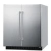 Summit FFRF3075WSS 30" Side-by-Side Compact Refrigerator And Freezer With 5.4 Cu. Ft. Capacity LED Lighting Frost Free Operation High Temperature And Open Door Alarm In Stainless Steel And White Cabinet -Wilton Shop 316xax2K42L
