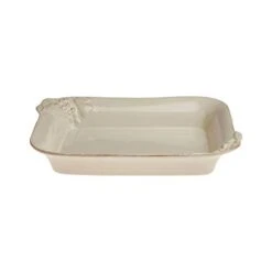 Ceramic 14" X 10.75" Rectangular Baker - Madeira Harvest Collection, Vanilla Crème | Oven & Dishwasher Safe Bakeware | Food Safe Glazing | Restaurant Quality Dinnerware